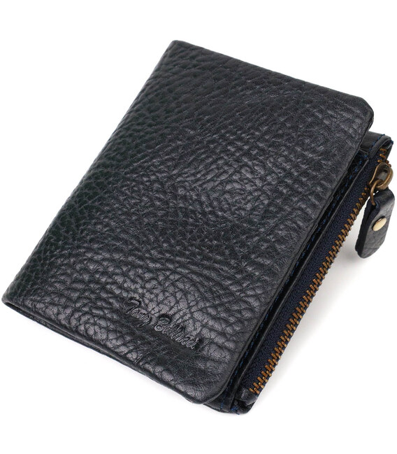 Маленький но вместительный кошелек из натуральной кожи Tony Bellucci 22021 Синий фото, картинка, изображение