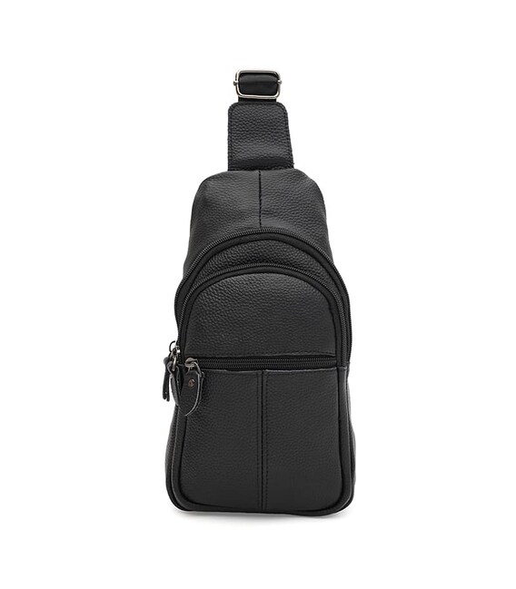 Мужской кожаный рюкзак через плечо Borsa Leather K16615D-black фото, картинка, изображение