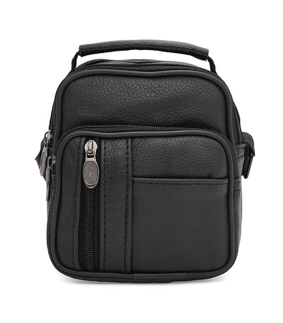 Мужская кожаная сумка Borsa Leather K16683-1bl-black фото