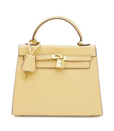 Женская кожаная сумка Borsa Leather K1EZE3167ye-yellow фото, картинка, изображение