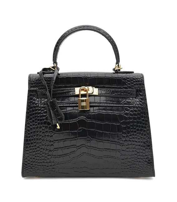 Женская кожаная сумка Borsa Leather K1EZE3167bl-black фото, картинка, изображение