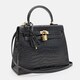 Женская кожаная сумка Borsa Leather K1EZE3167bl-black фото