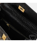 Женская кожаная сумка Borsa Leather K1EZE3167bl-black фото, картинка, изображение