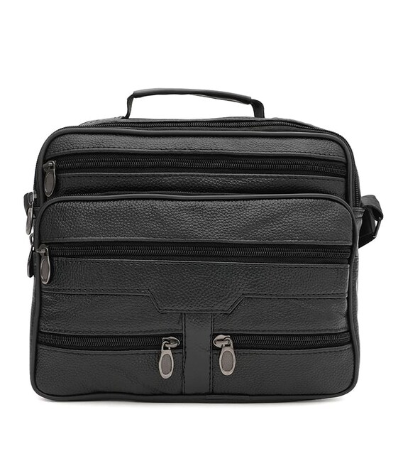 Мужская кожаная сумка барсетка Borsa Leather K16687-3-black фото, картинка, изображение