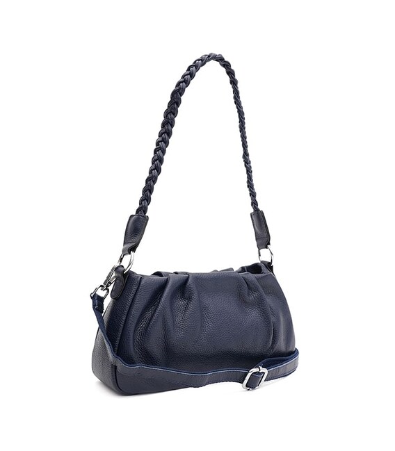 Женская кожаная сумка Borsa Leather K15001sap-navy фото