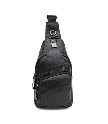 Мужской кожаный рюкзак через плечо Keizer K19008a-black фото, картинка, изображение