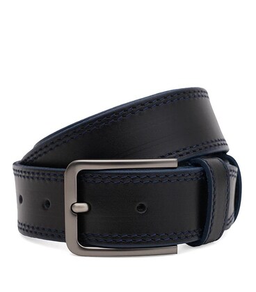 Мужской кожаный ремень Borsa Leather 125v1fx97-black фото, картинка, изображение