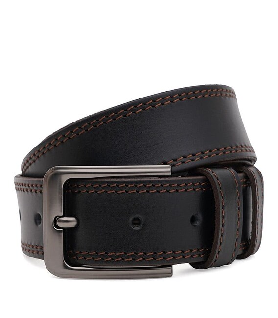 Мужской кожаный ремень Borsa Leather 125v1fx100-black фото, картинка, изображение