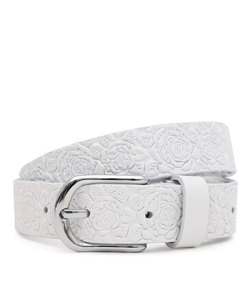 Жіночий шкіряний ремінь Borsa Leather 110v1genw87-white картинка, зображення, фото
