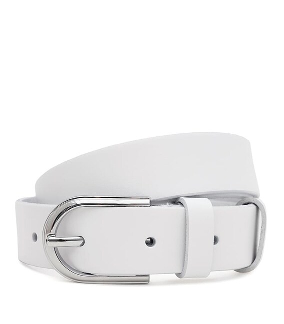 Жіночий шкіряний ремінь Borsa Leather 100v1genw81-white картинка, зображення, фото