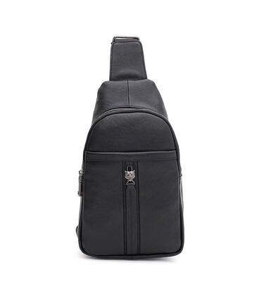 Сумка-слинг мужская кожаная Ricco Grande K16555bl-black фото, картинка, изображение