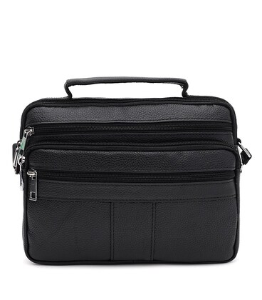Мужская кожаная сумка Borsa Leather K1090bl-black фото, картинка, изображение