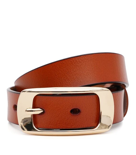 Женский кожаный ремень Borsa Leather CV1ZK015-goldginger фото, картинка, изображение