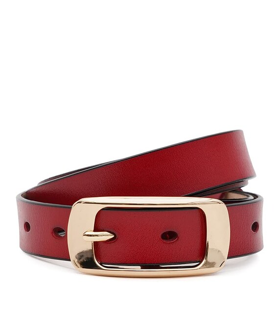 Женский кожаный ремень Borsa Leather CV1ZK015-goldred фото, картинка, изображение