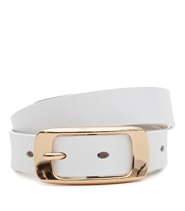 Женский кожаный ремень Borsa Leather CV1ZK-015-goldwhite фото, картинка, изображение