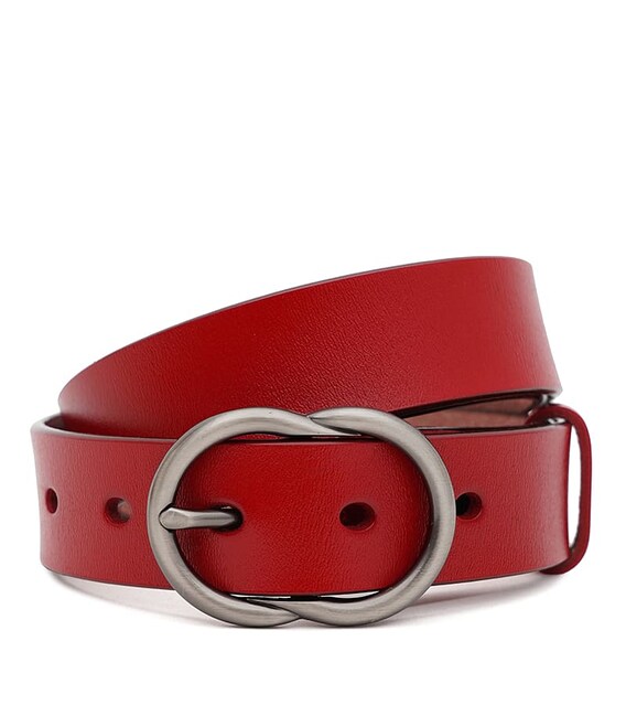 Жіночий шкіряний ремінь Borsa Leather CV1ZK-002r-red картинка, зображення, фото