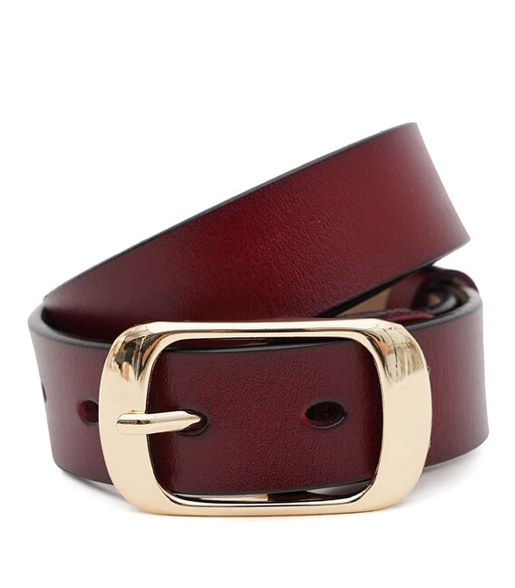 Женский кожаный ремень Borsa Leather CV1ZK-008br-goldbrown фото, картинка, изображение