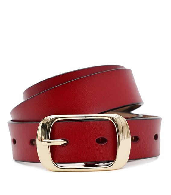 Женский кожаный ремень Borsa Leather CV1ZK-008bo-goldbordo фото, картинка, изображение