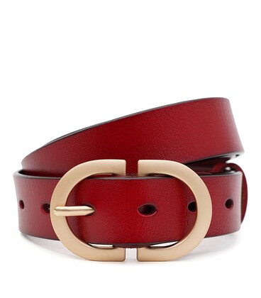 Женский кожаный ремень Borsa Leather CV1ZK105-goldred фото, картинка, изображение