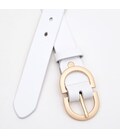 Женский кожаный ремень Borsa Leather CV1ZK105-goldwhite фото, картинка, изображение