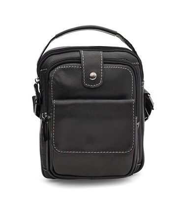 Мужская кожаная сумка Keizer K1336bl-black фото, картинка, изображение