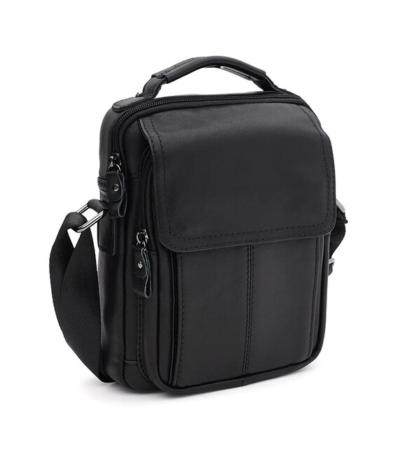 Мужская кожаная сумка Keizer K1337bl-black фото, картинка, изображение