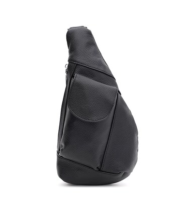 Мужской кожаный рюкзак через плечо Keizer k1712bl-black фото, картинка, изображение