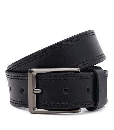 Чоловічий шкіряний ремінь Borsa Leather 115vfx80-black картинка, зображення, фото