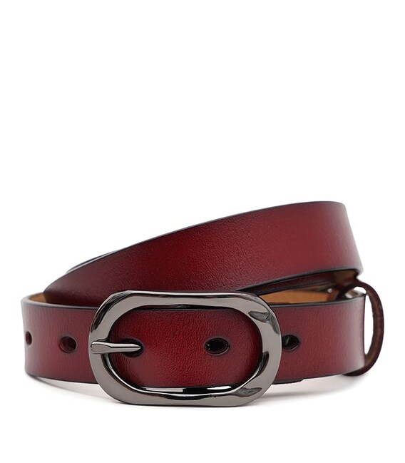 Женский кожаный ремень Borsa Leather CV1ZK-052c-red фото, картинка, изображение