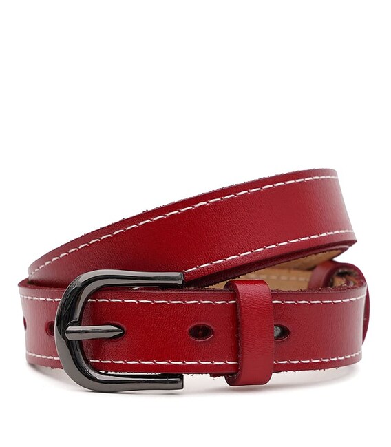 Жіночий шкіряний ремінь Borsa Leather CV1ZK-007r-red картинка, зображення, фото