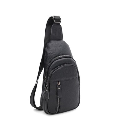 Мужской кожаный рюкзак через плечо Keizer K1612-6bl-black фото, картинка, изображение