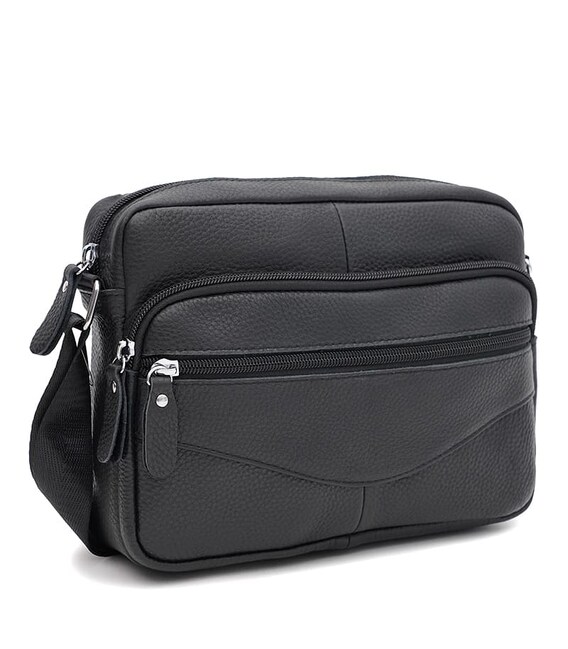 Чоловіча шкіряна сумка Borsa Leather K1089bl-black картинка, зображення, фото