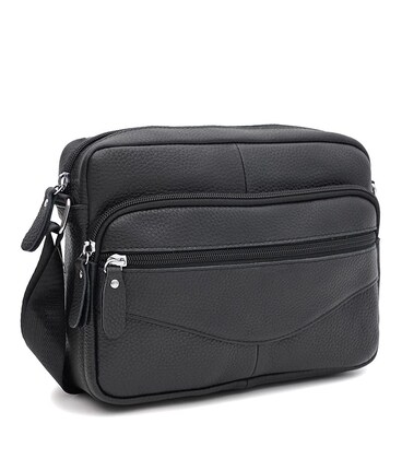 Мужская кожаная сумка Borsa Leather K1089bl-black фото, картинка, изображение