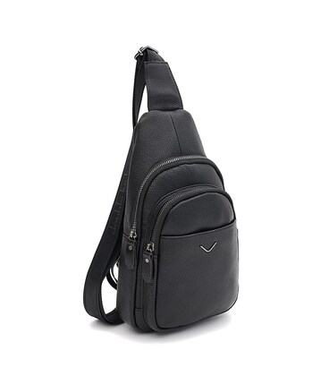 Чоловічий шкіряний рюкзак через плече Keizer K14040bl-black картинка, зображення, фото