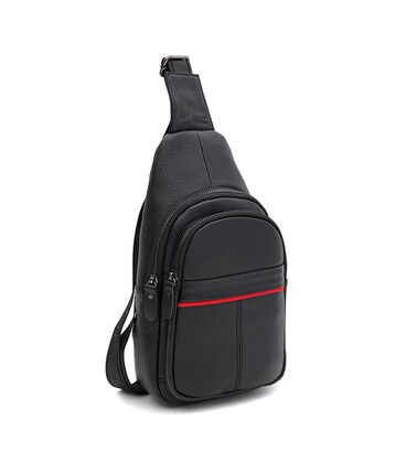 Мужской кожаный рюкзак через плечо Keizer K11022bl-black фото, картинка, изображение