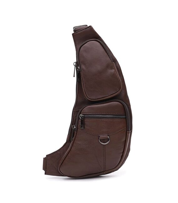 Чоловічий шкіряний рюкзак через плече Keizer K13761br-brown картинка, зображення, фото