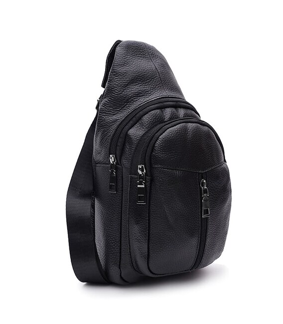 Мужской кожаный рюкзак Keizer K1085bl-black фото, картинка, изображение