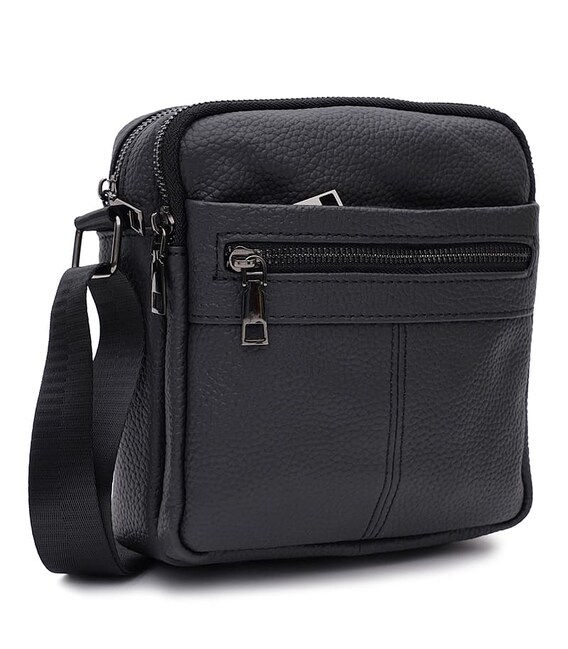 Чоловіча шкіряна сумка Keizer K18015bl-black картинка, зображення, фото