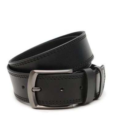 Широкий Мужской кожаный ремень 4,5 см V1115GX20-black фото, картинка, изображение