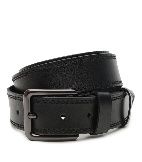 Чоловічий ремінь із натуральної шкіри V1125GX01-black картинка, зображення, фото