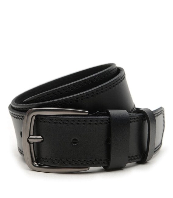 Широкий Мужской кожаный ремень 4,5 см V1125GX24-black фото, картинка, изображение