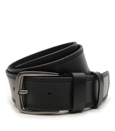 Широкий Мужской кожаный ремень 4,5 см V1125GX24-black фото, картинка, изображение