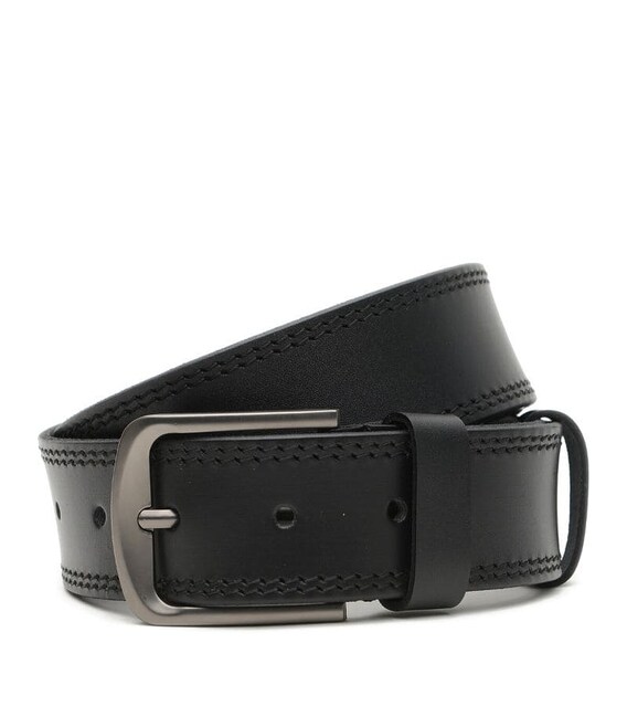 Широкий Мужской кожаный ремень 4,5 см V1125GX23-black фото, картинка, изображение