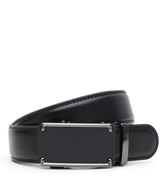 Кожаный ремень с автоматической пряжкой V1GKX41-black фото, картинка, изображение