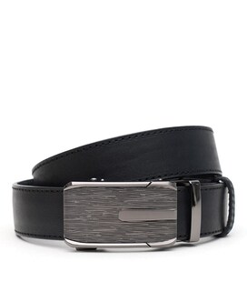 Шкіряний чоловічий ремінь із пряжкою автомат V1115GX45-black картинка, зображення, фото