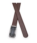 Мужской кожаный ремень с пряжкой автомат V1GKX44-brown фото, картинка, изображение