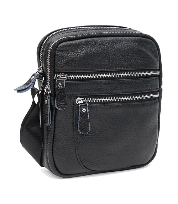 Чоловіча шкіряна сумка Keizer K13646bl-black картинка, зображення, фото