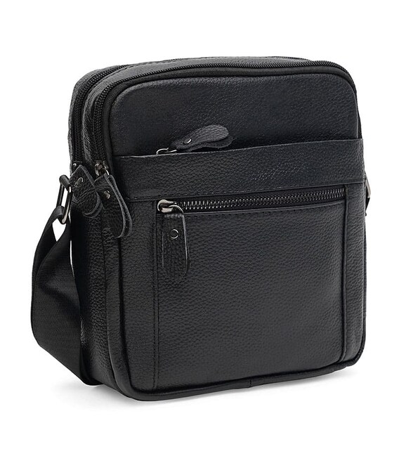 Мужская кожаная сумка Borsa Leather K12333-black фото, картинка, изображение