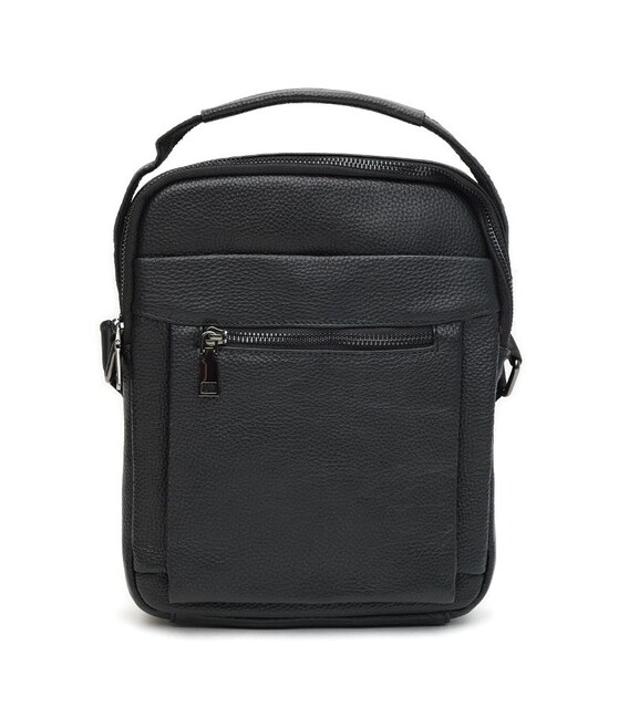 Чоловіча шкіряна сумка Borsa Leather k1885-black картинка, зображення, фото