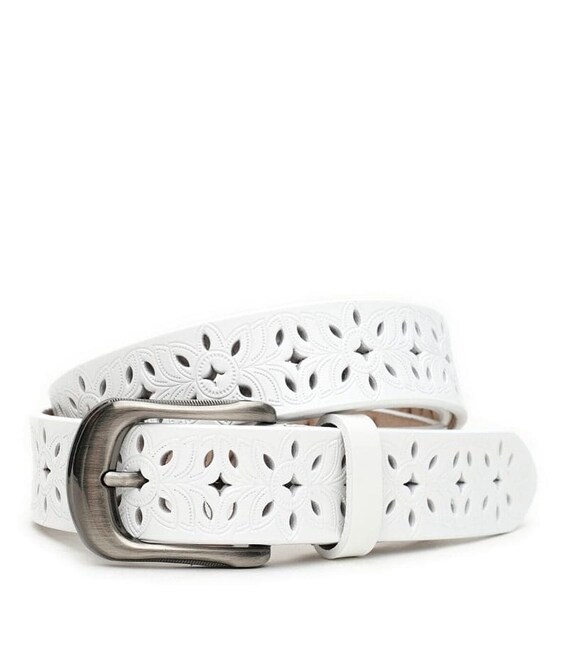 Женский кожаный ремень CV1ZK-094-white фото, картинка, изображение